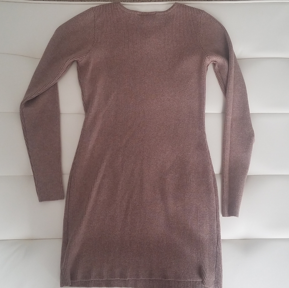 Faux leather accent AGB Sweater Dress Tunic - Picture 5 of 6